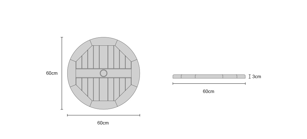 Teak 60cm Lazy Susan